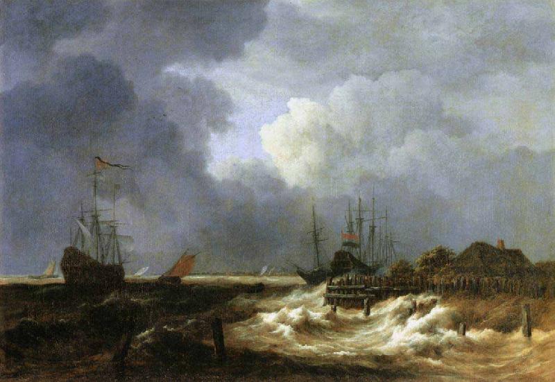 Jacob Isaacksz. van Ruisdael The Breakwater oil painting picture